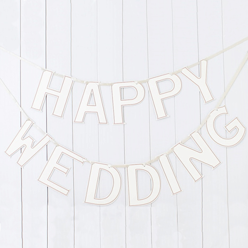 ペーパーガーランド〔HAPPY WEDDING〕|結婚式演出の手作りアイテム専門店B.G.